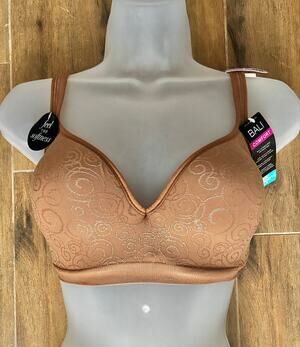 Bali Wireless Bra Beige Comfort Soft Casual Everyday 36D NWT